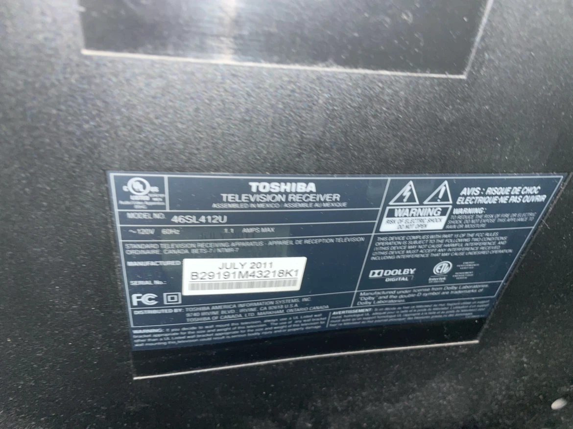 Toshiba 46" Television Receiver - photo 2