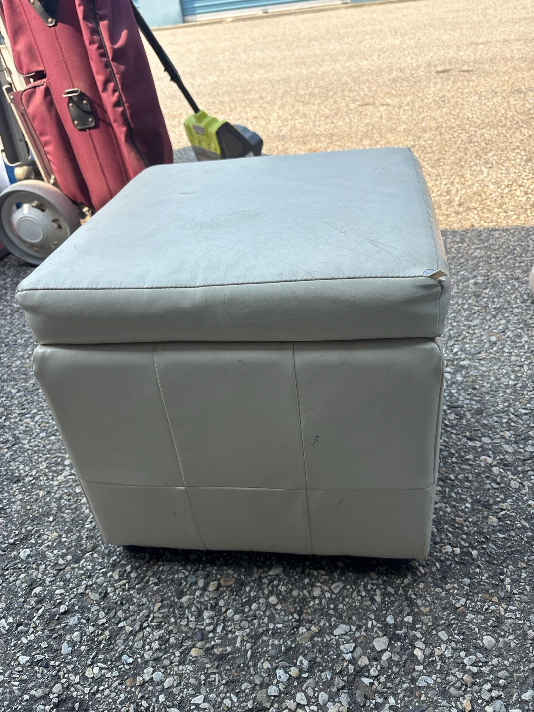 White Storage Ottoman