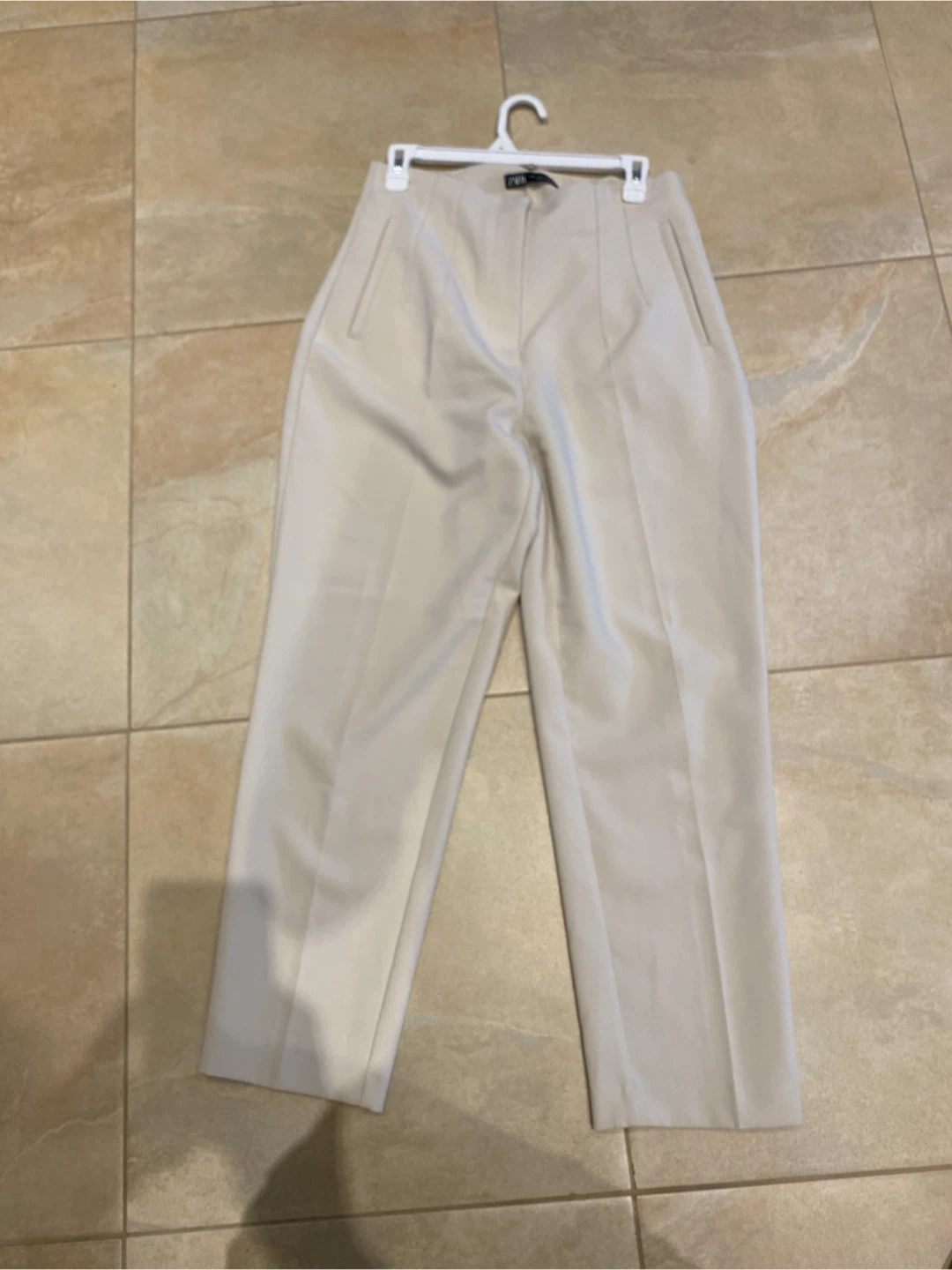 ZARA Cream Tailored Trousers