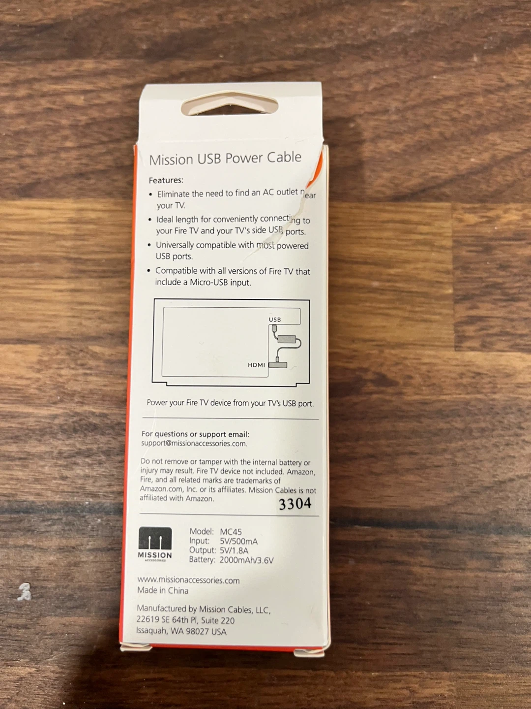 Mission USB Power Cable for Fire TV - photo 3
