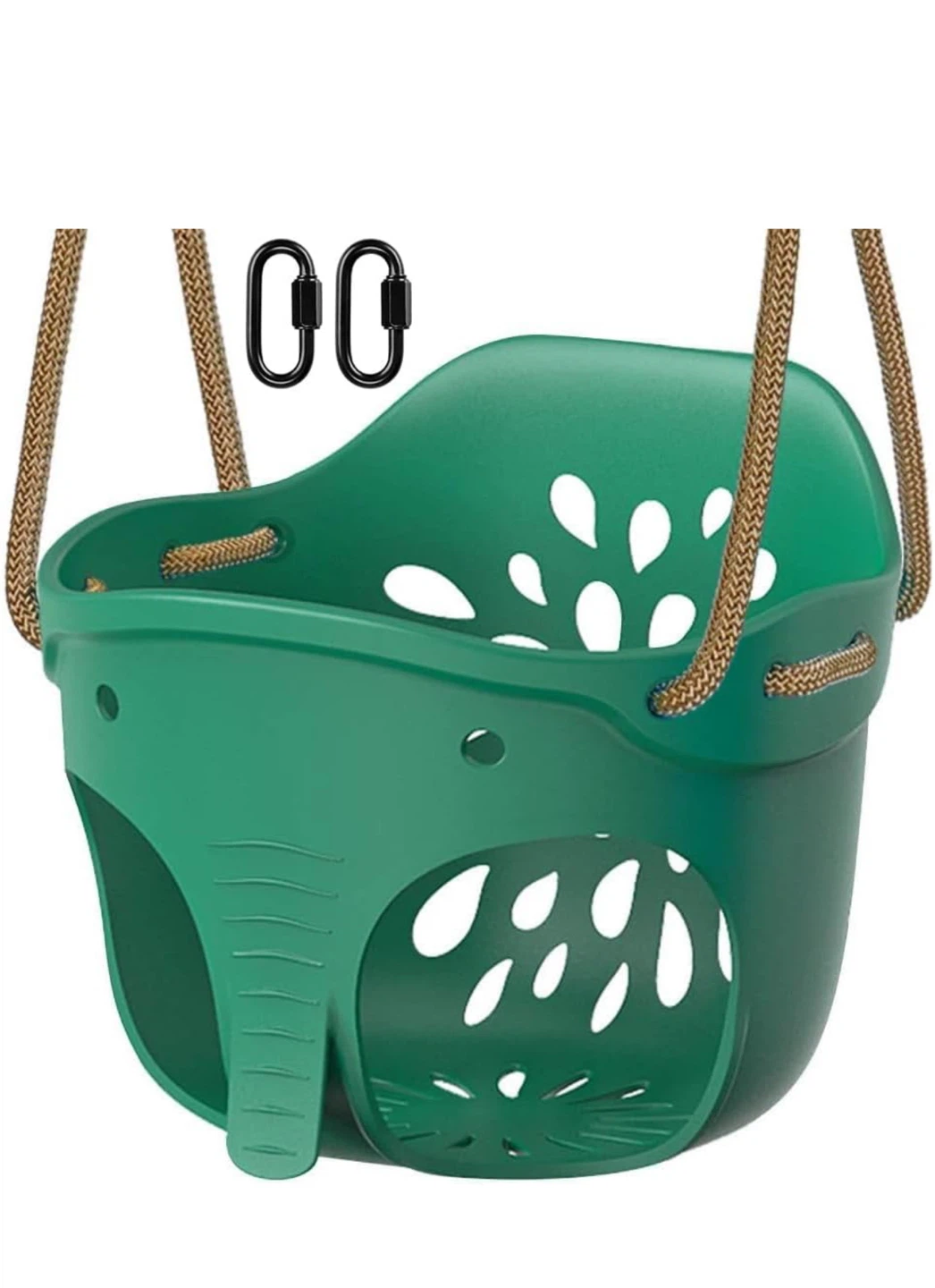 Green Elephant Toddler Swing with Ropes