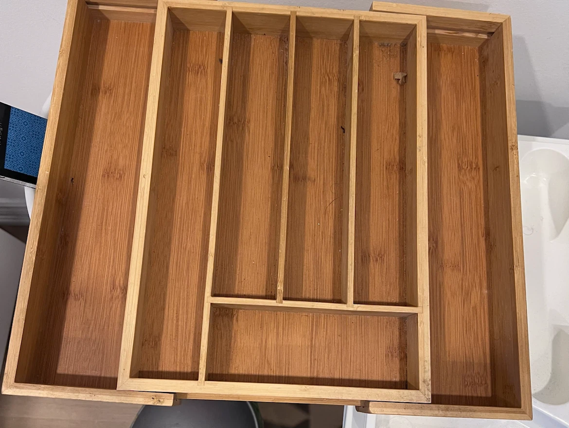 Bamboo Cutlery Organizer Drawer Tray