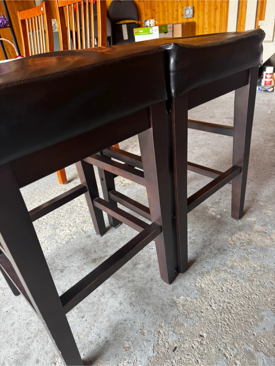 Set of 2 Brown Counter Height Bar Stools