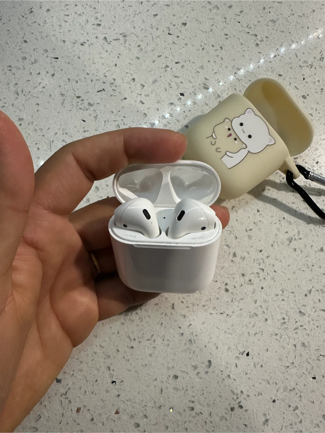 Apple AirPods with Cute Bear Case - photo 2