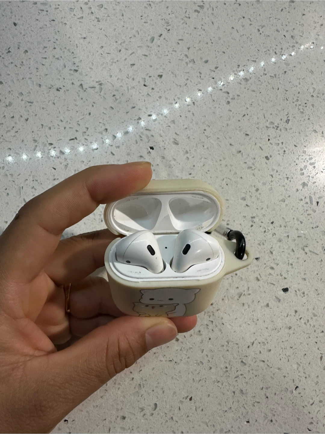Apple AirPods with Cute Bear Case - photo 3
