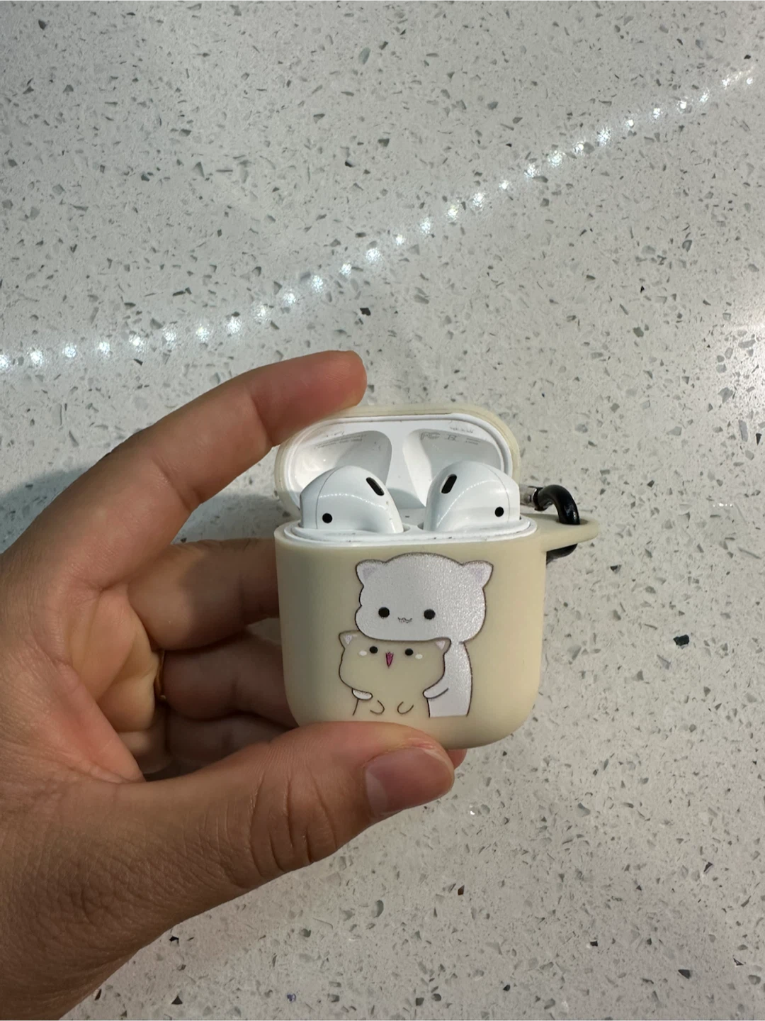 Apple AirPods with Cute Bear Case - photo 4