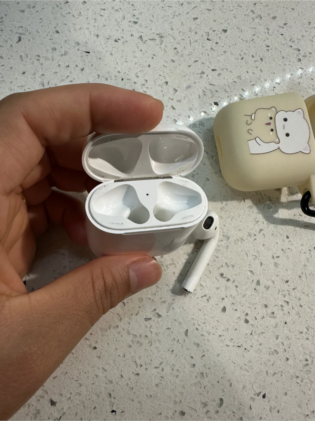 Apple AirPods with Cute Bear Case - photo 5