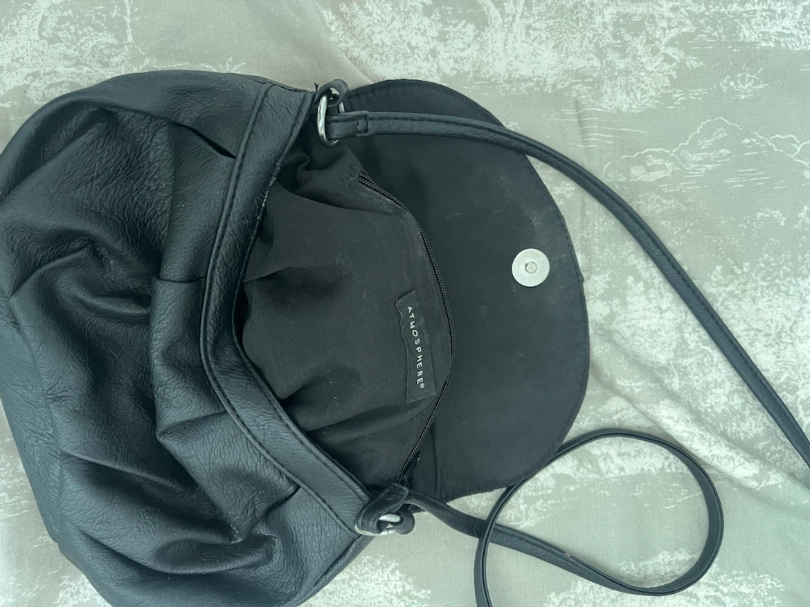 Black Faux Leather Crossbody Bag - photo 2