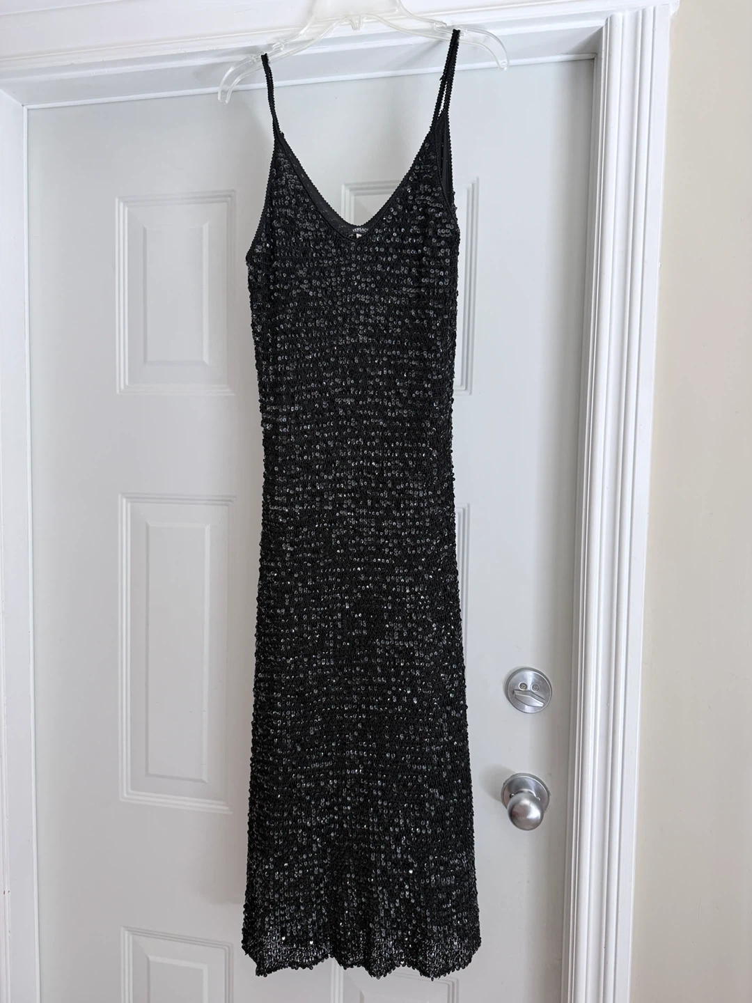 Versace Jeans Couture Black Sequin Midi Dress