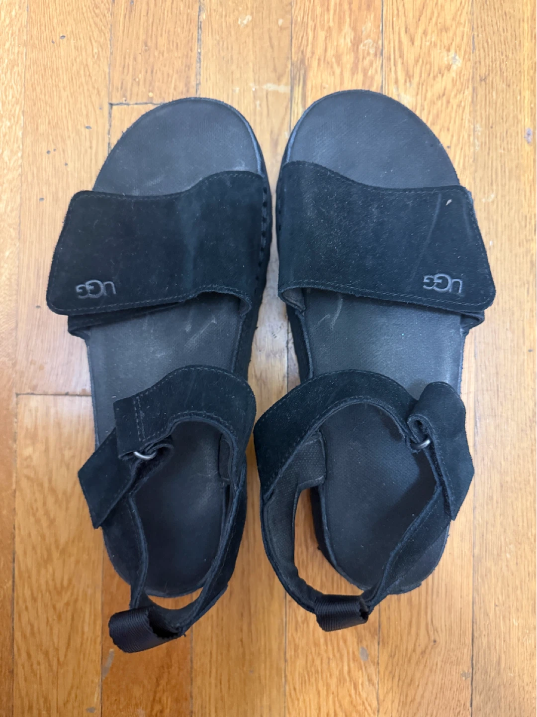 UGG Black Suede Sandals Size 9.5