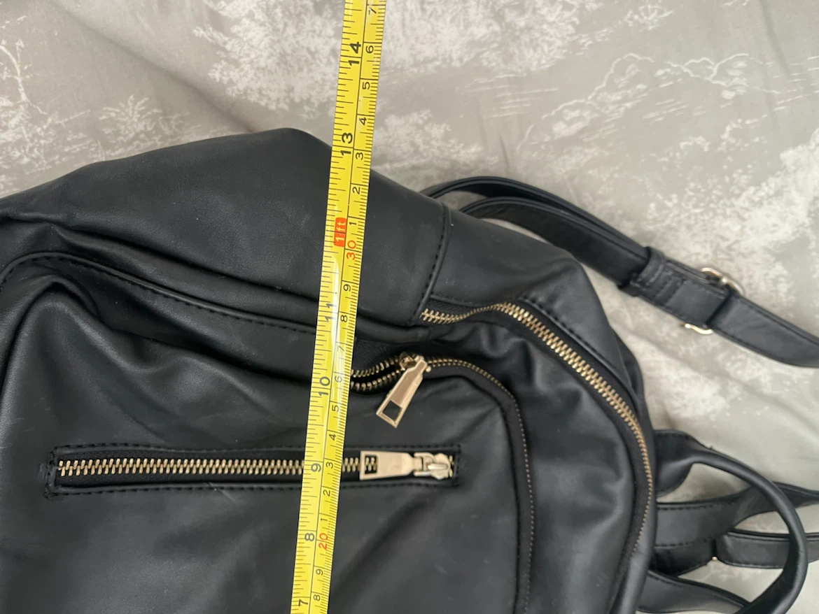 Black Faux Leather Backpack - photo 4