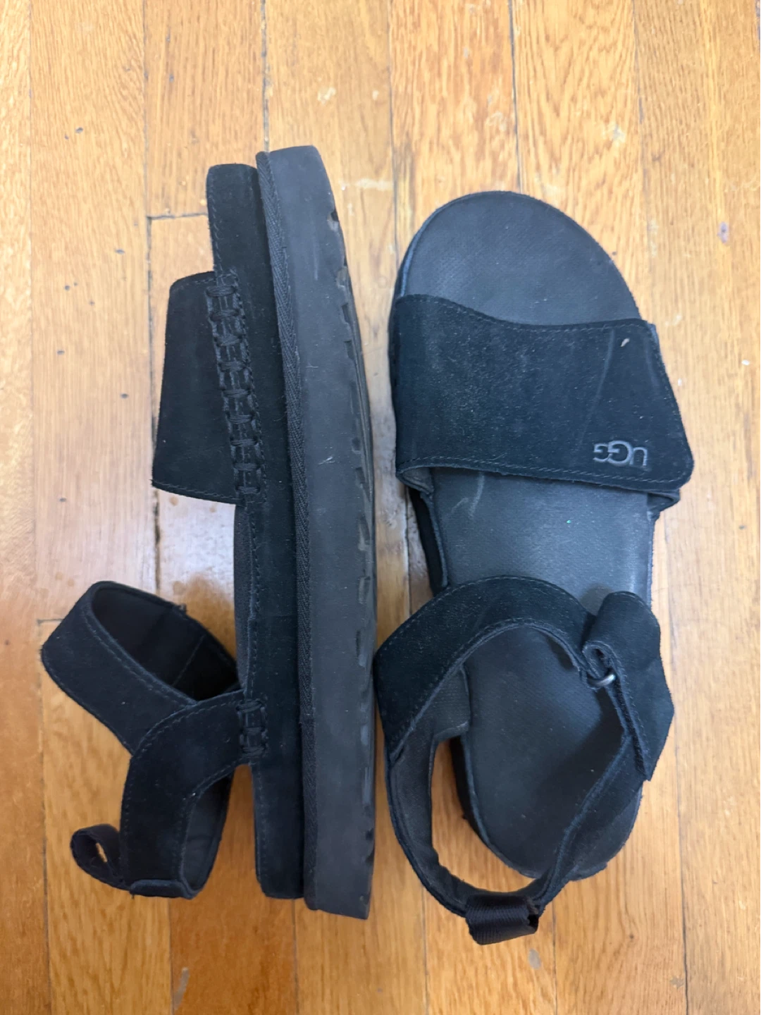 UGG Black Suede Sandals Size 9.5 - photo 2