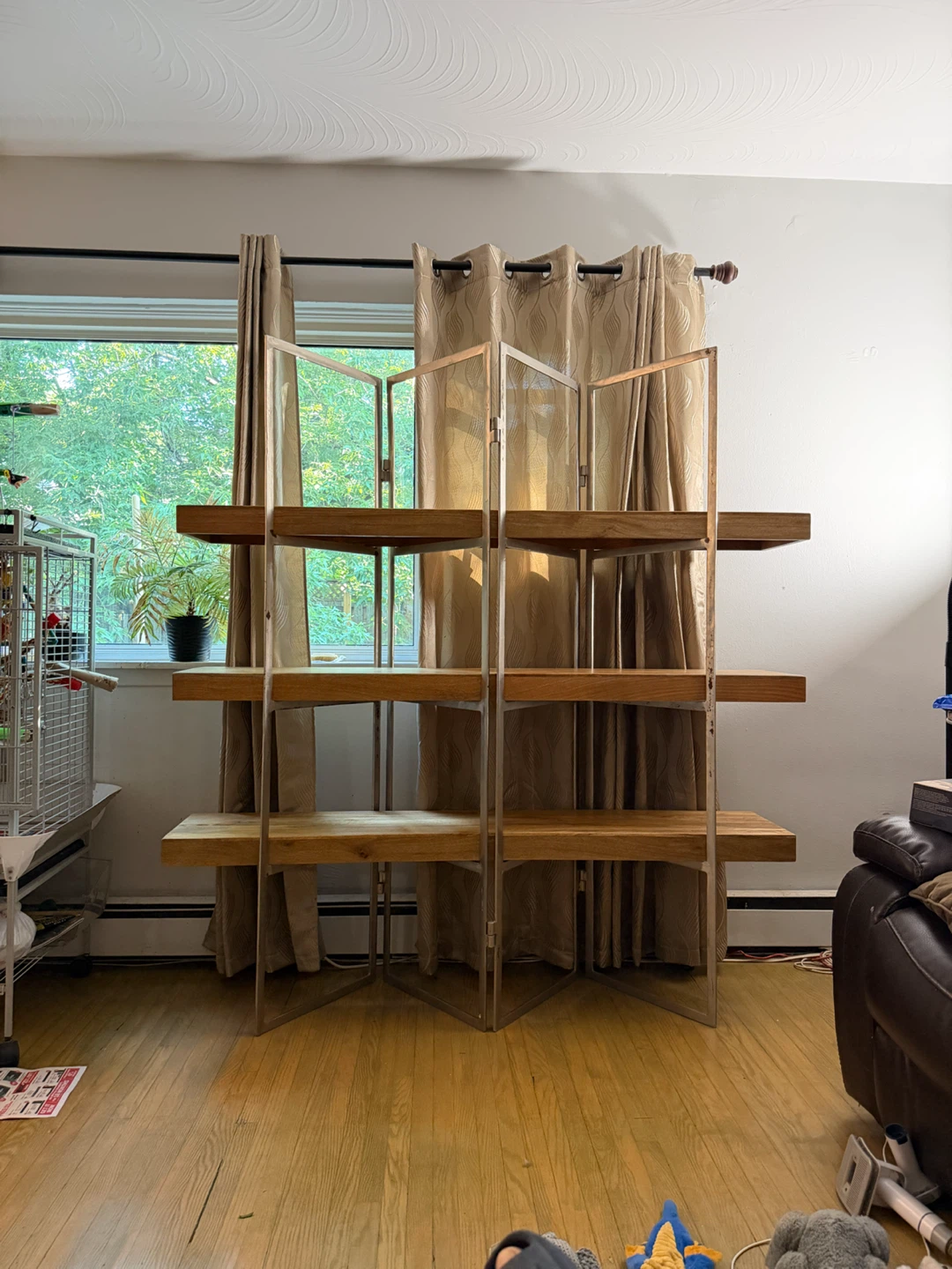 Modern Metal and Wood Shelf Unit - photo 3