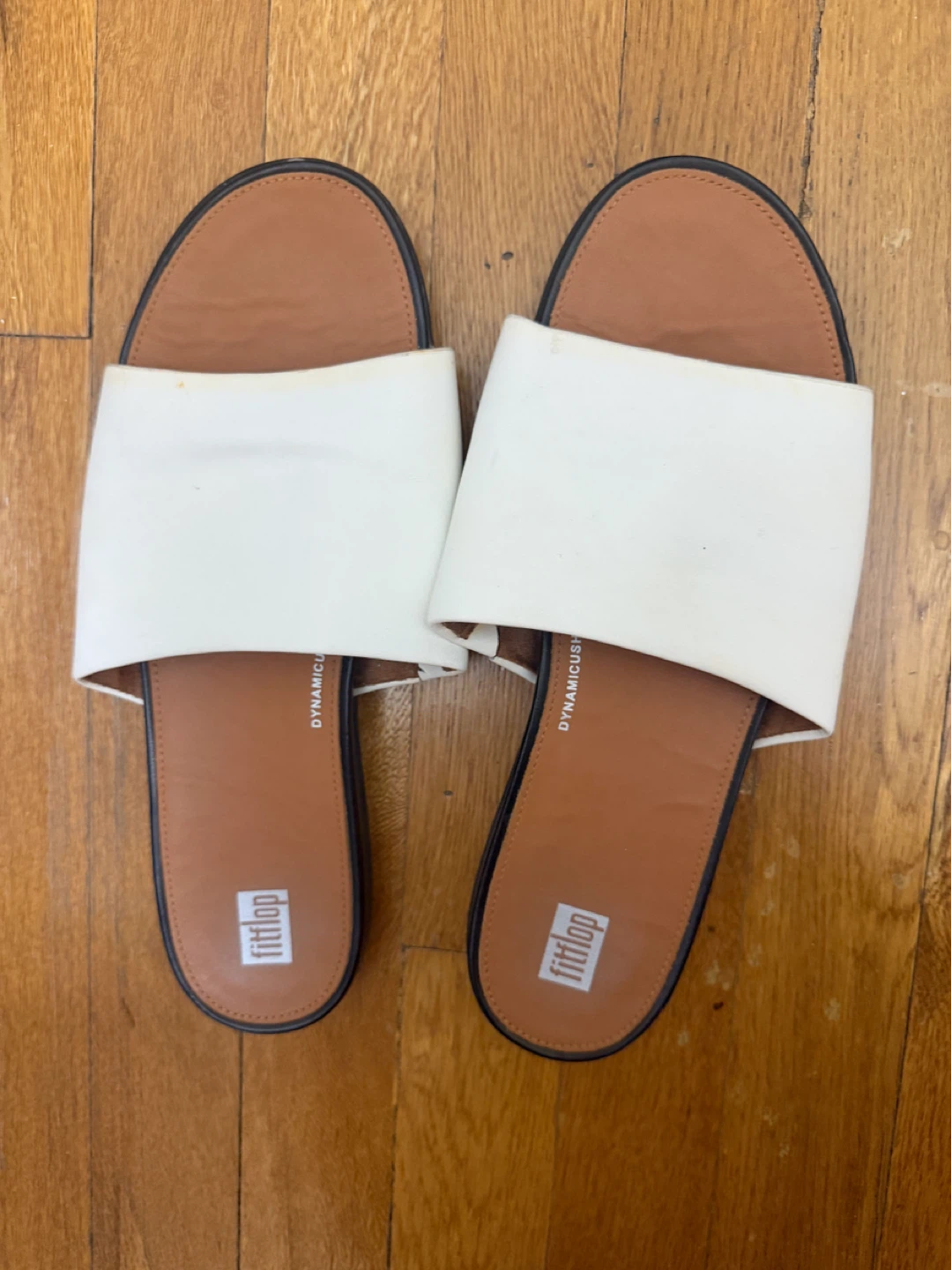 Fitflop White Leather Slides