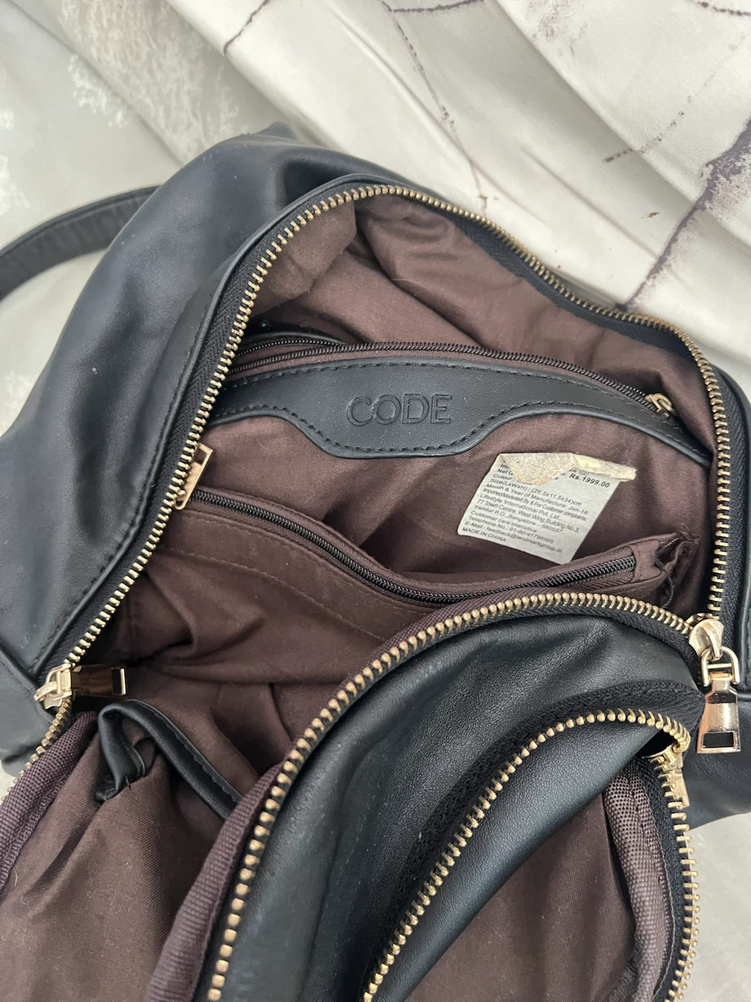 CODE Black Faux Leather Mini Backpack - photo 2
