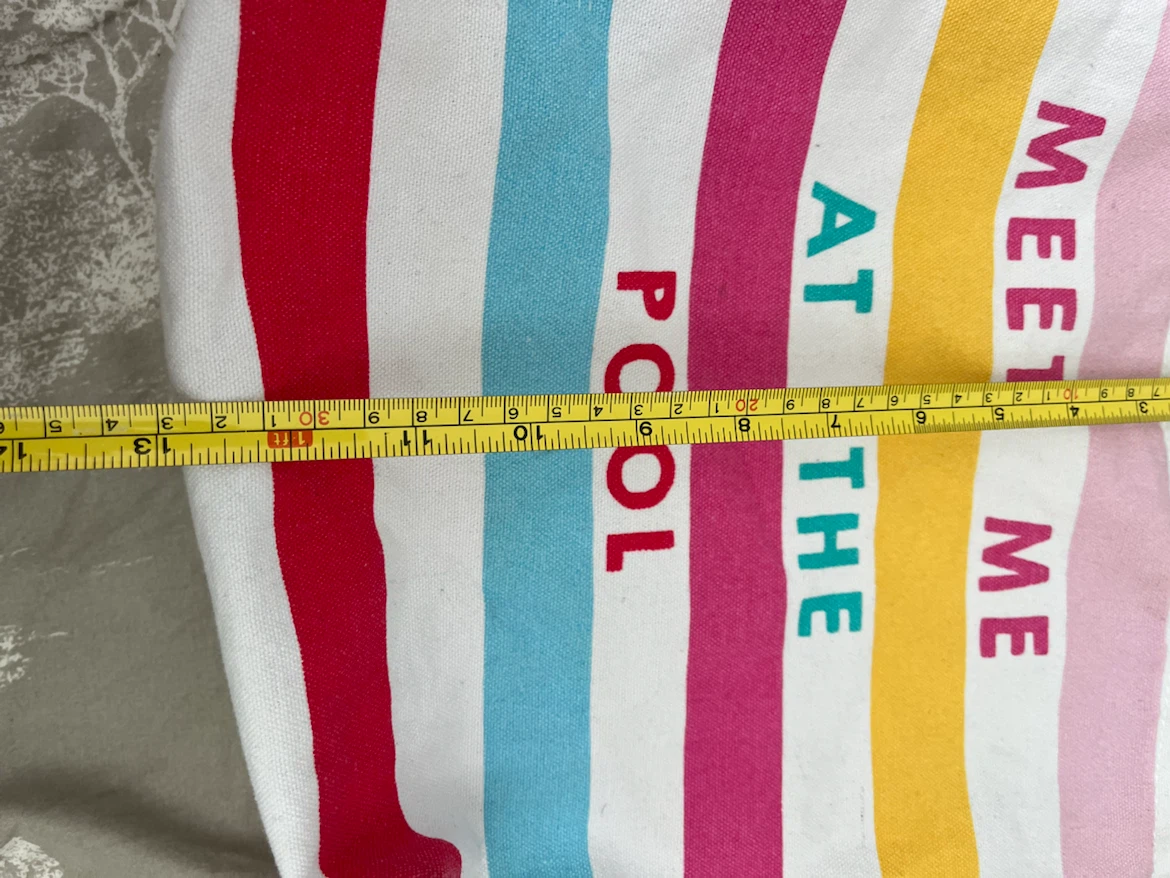 Striped Beach Tote Bag "Meet Me At The Pool" - photo 2