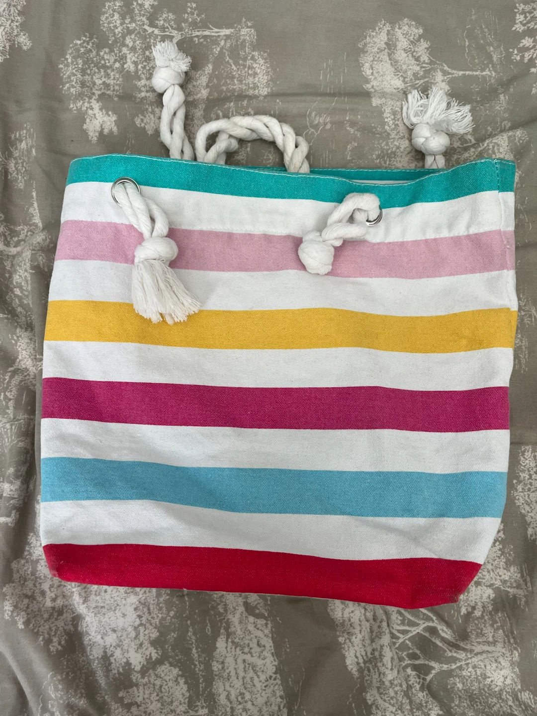 Striped Beach Tote Bag "Meet Me At The Pool" - photo 3