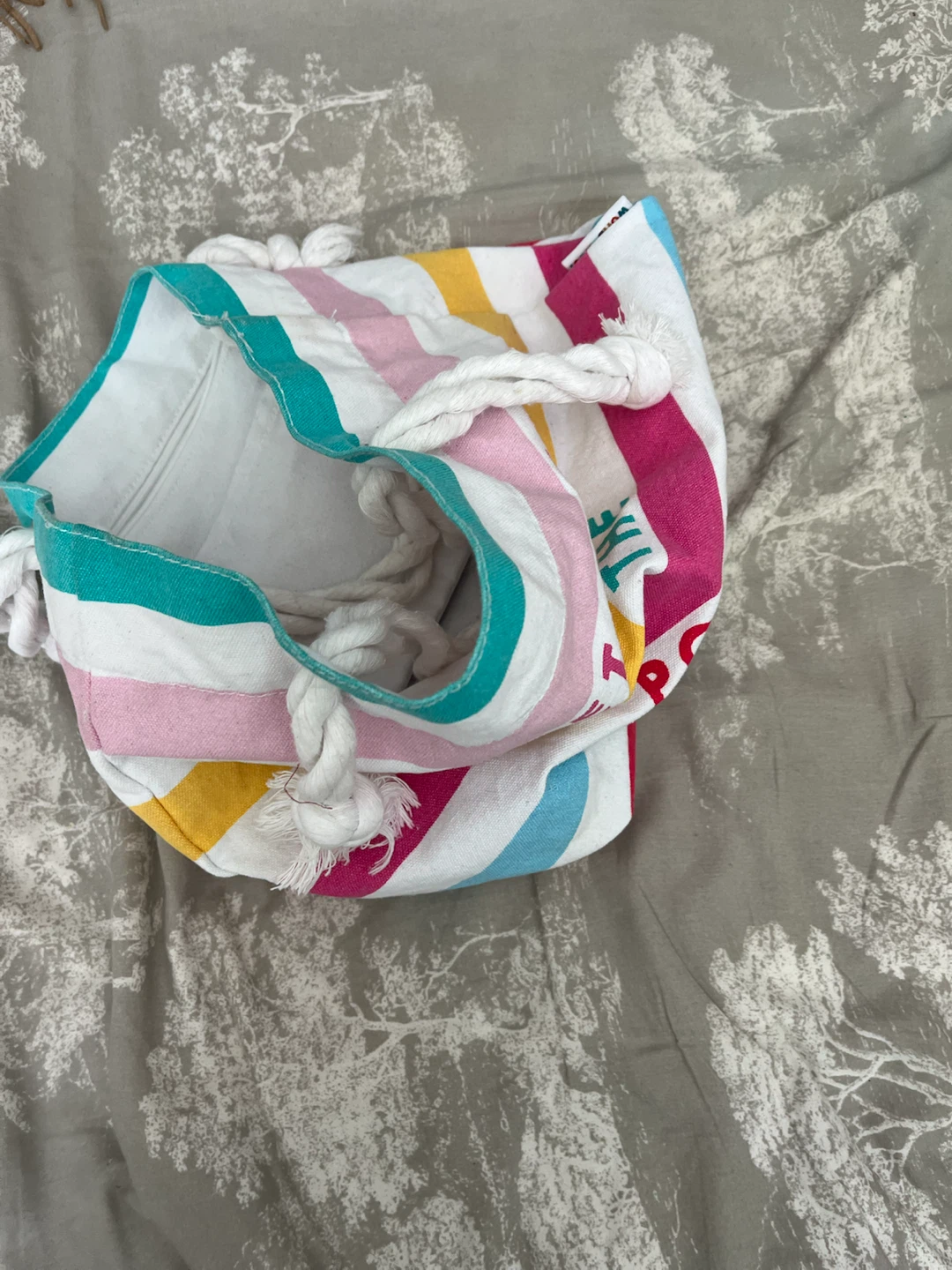 Striped Beach Tote Bag "Meet Me At The Pool" - photo 4
