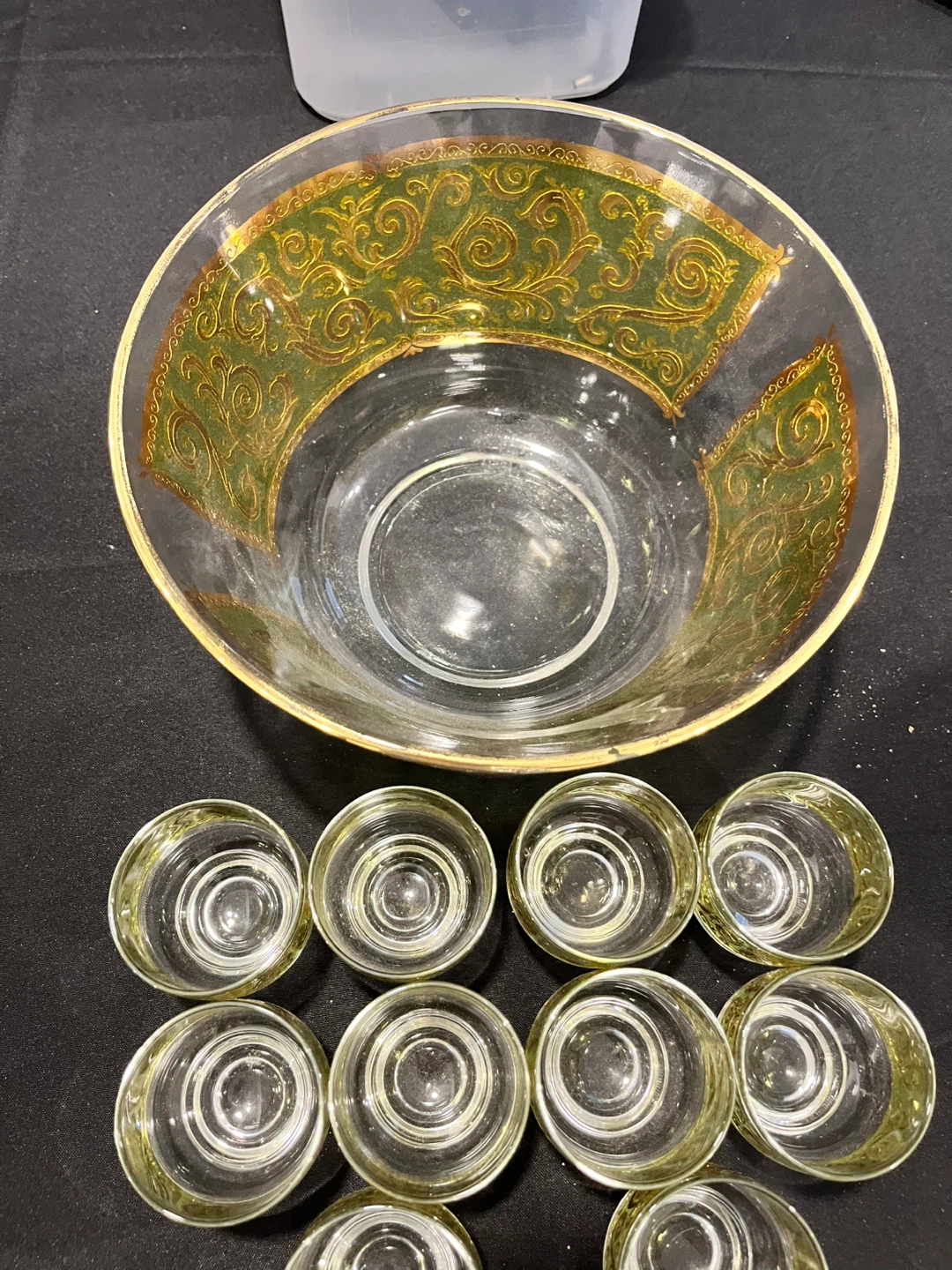 Vintage Glass Punch Bowl and Glasses Set - photo 2