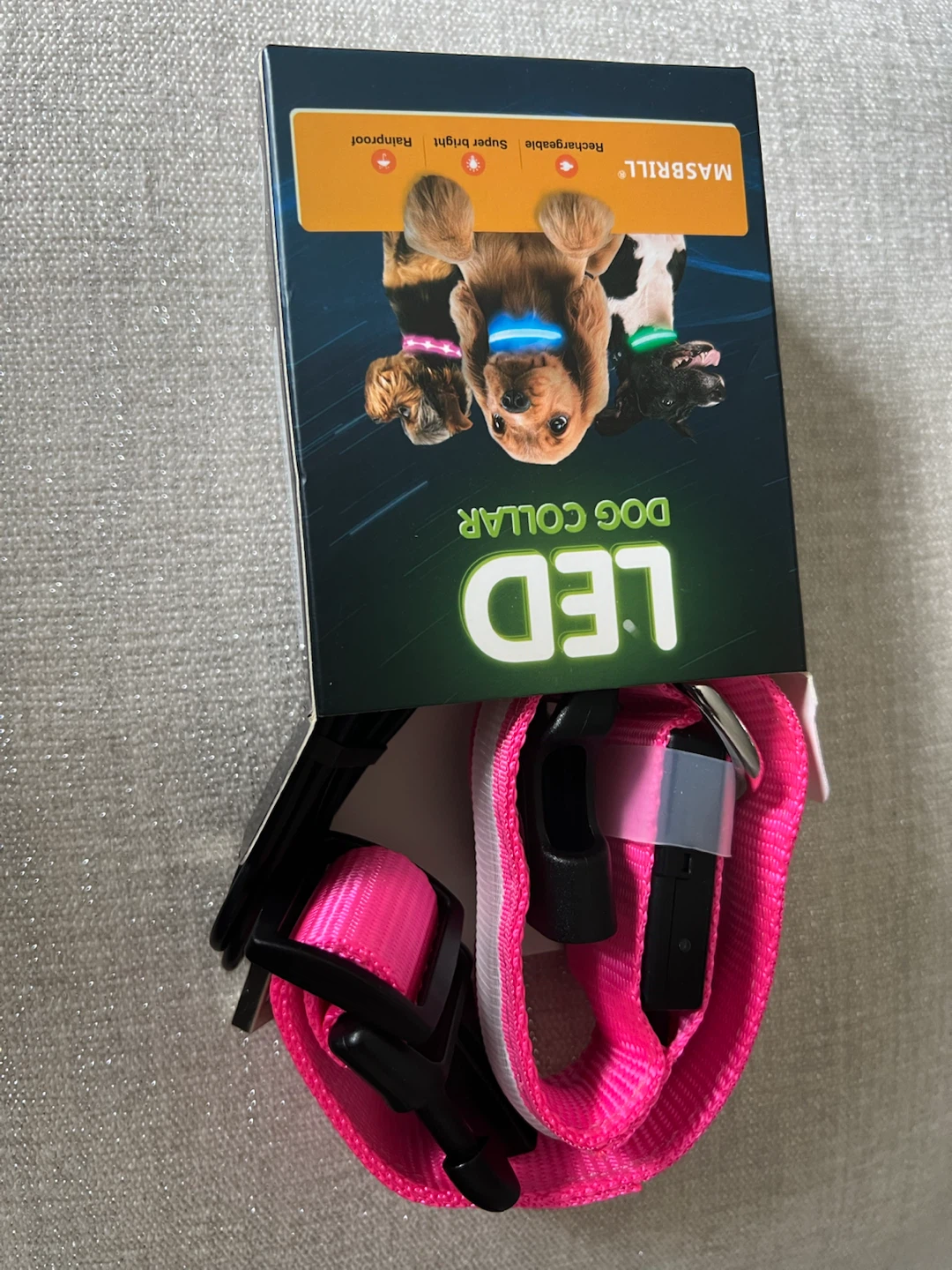 MASBRILL LED Light Up Dog Collar - Pink - photo 5