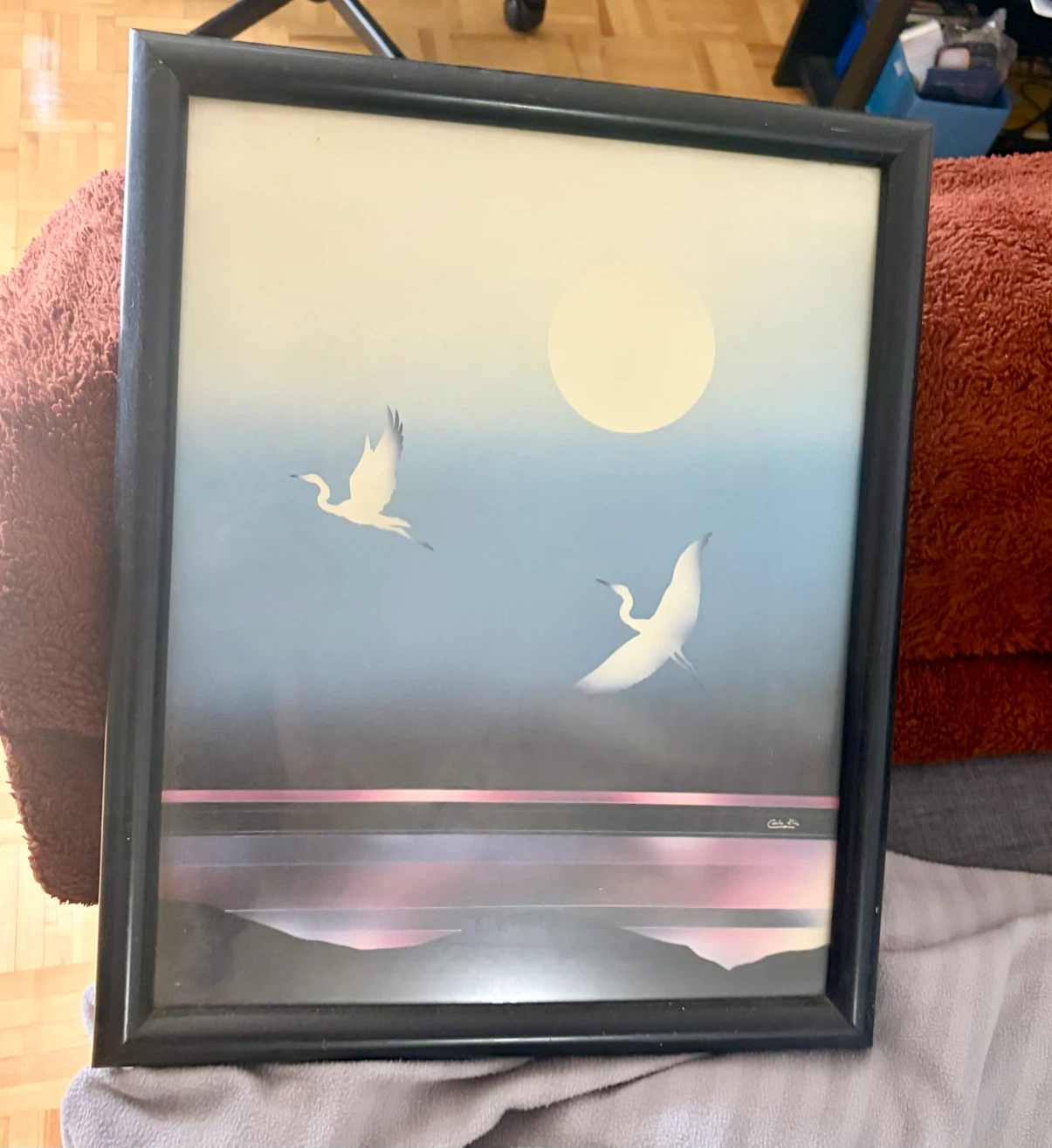 Framed Art Print of Birds and Sun - photo 2