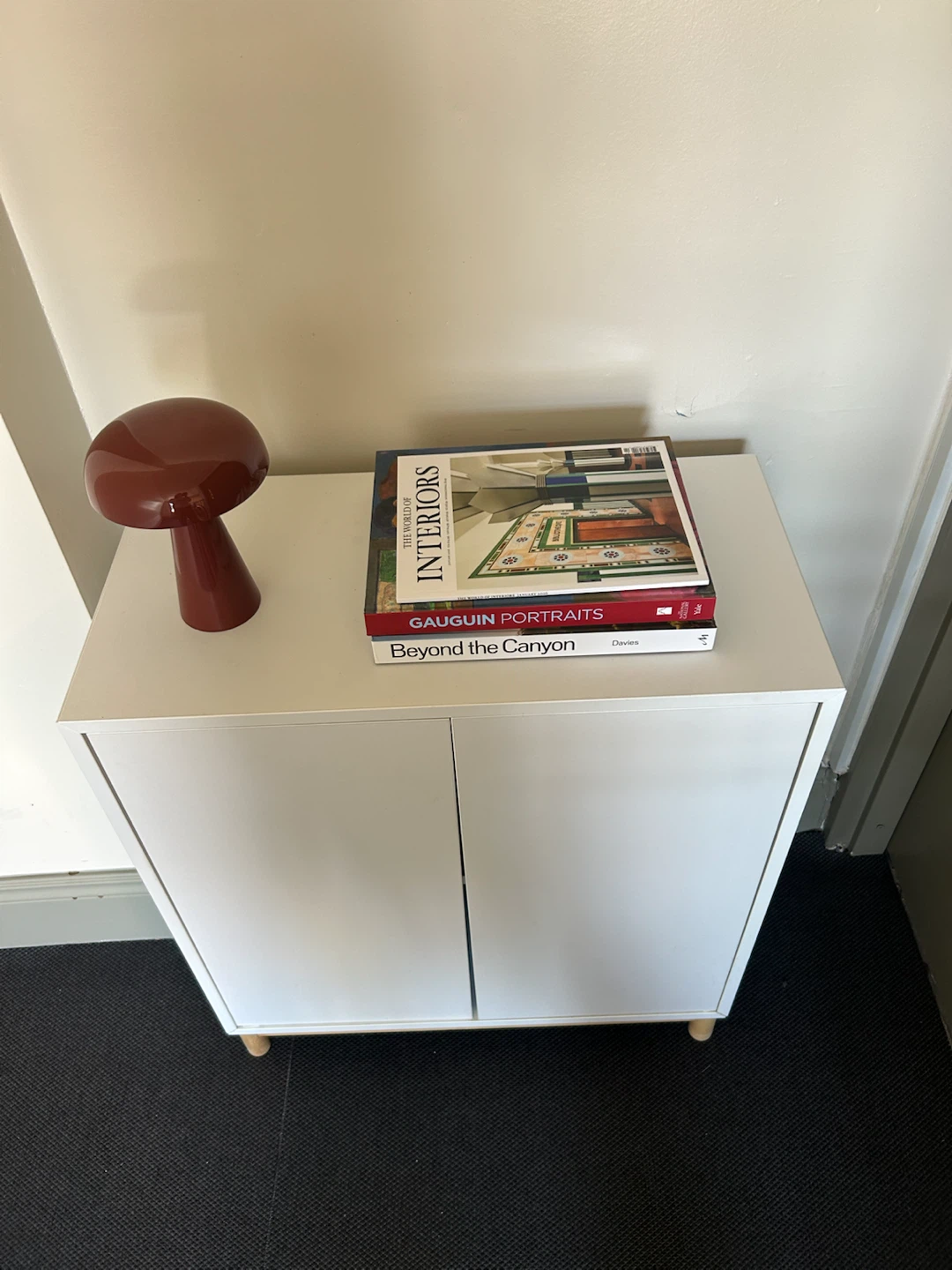 White IKEA EKET Cabinet with Oak Legs - photo 2