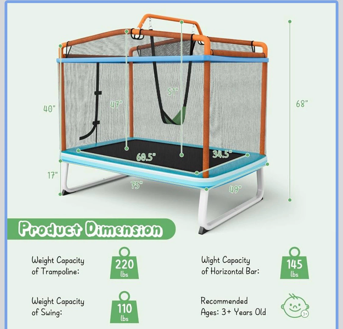 Kids Trampoline with Swing - photo 4