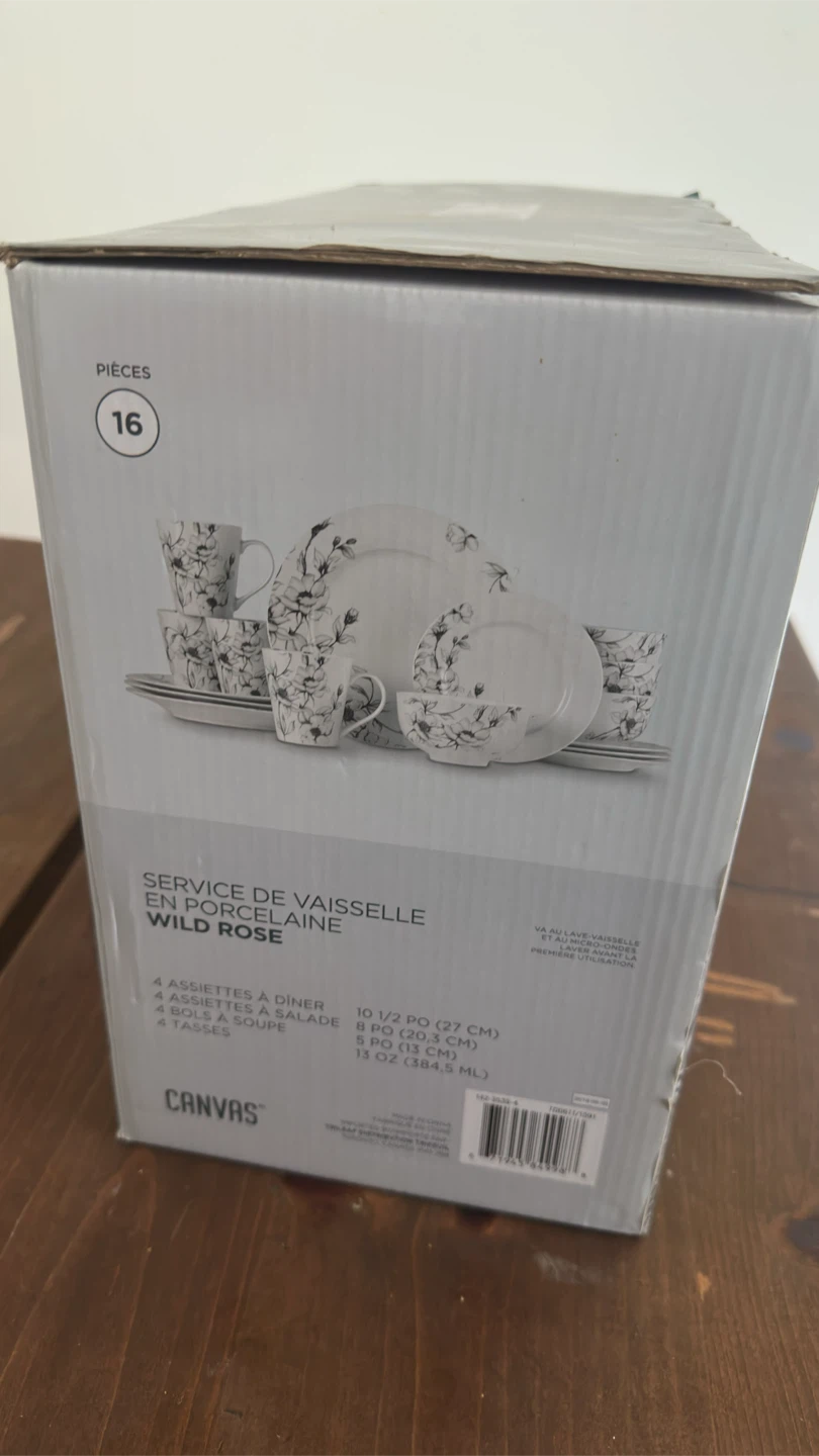 CANVAS Wild Rose Porcelain Dinnerware Set - 16 Pieces - photo 2