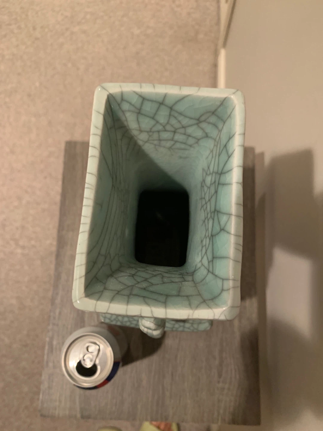 Light Blue Crackle Glaze Vase with Dragon Handles - photo 2