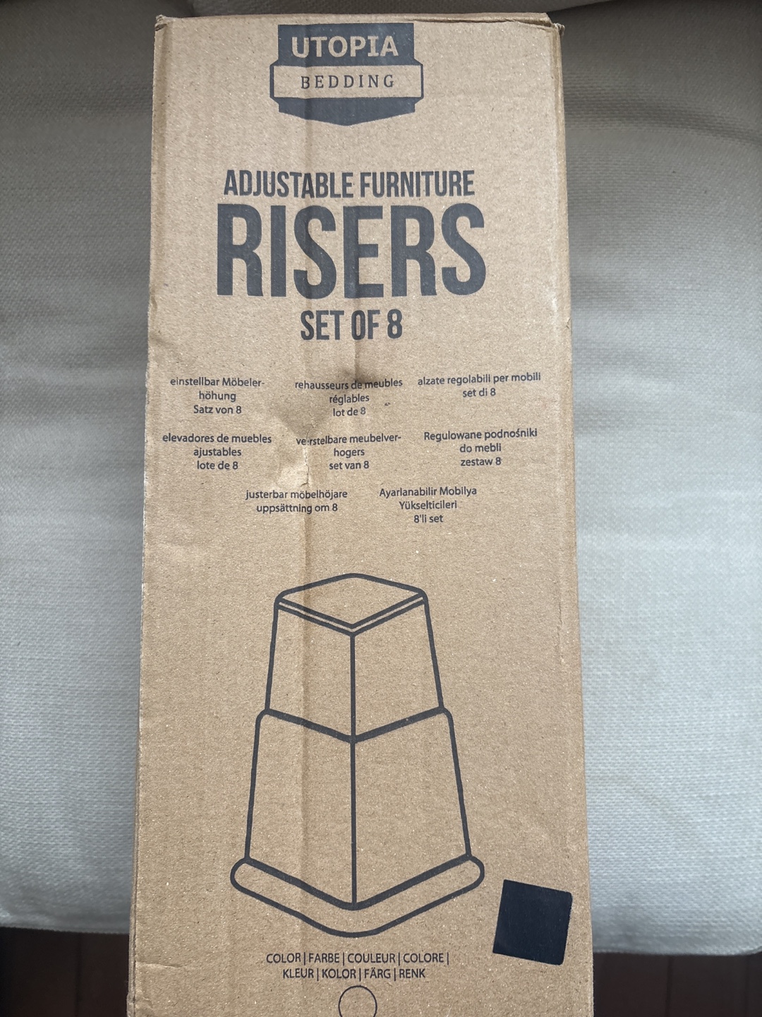 Utopia Bedding Adjustable Furniture Risers - Set of 8