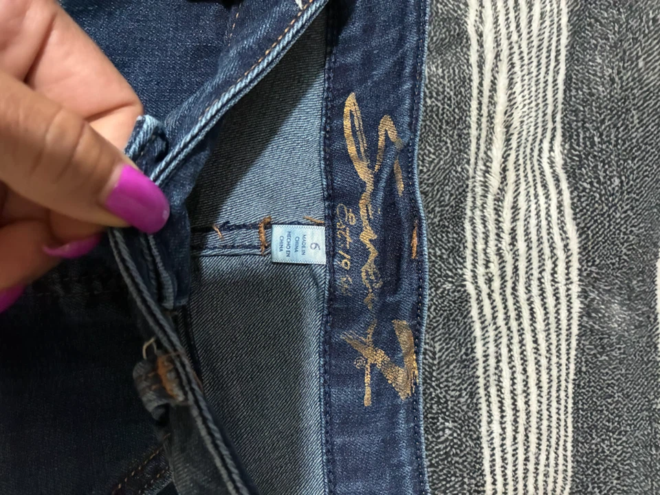 Seven7 Jeans Women's Size 6 Blue Denim Cuffed Cropped Pants - photo 2