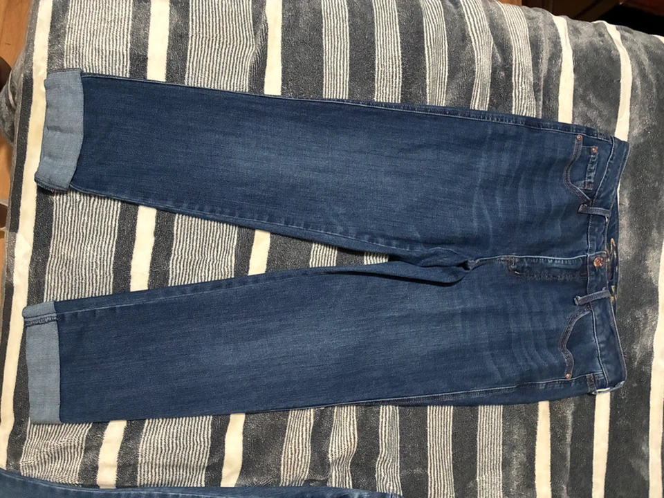 Seven7 Jeans Women's Size 6 Blue Denim Cuffed Cropped Pants - photo 4