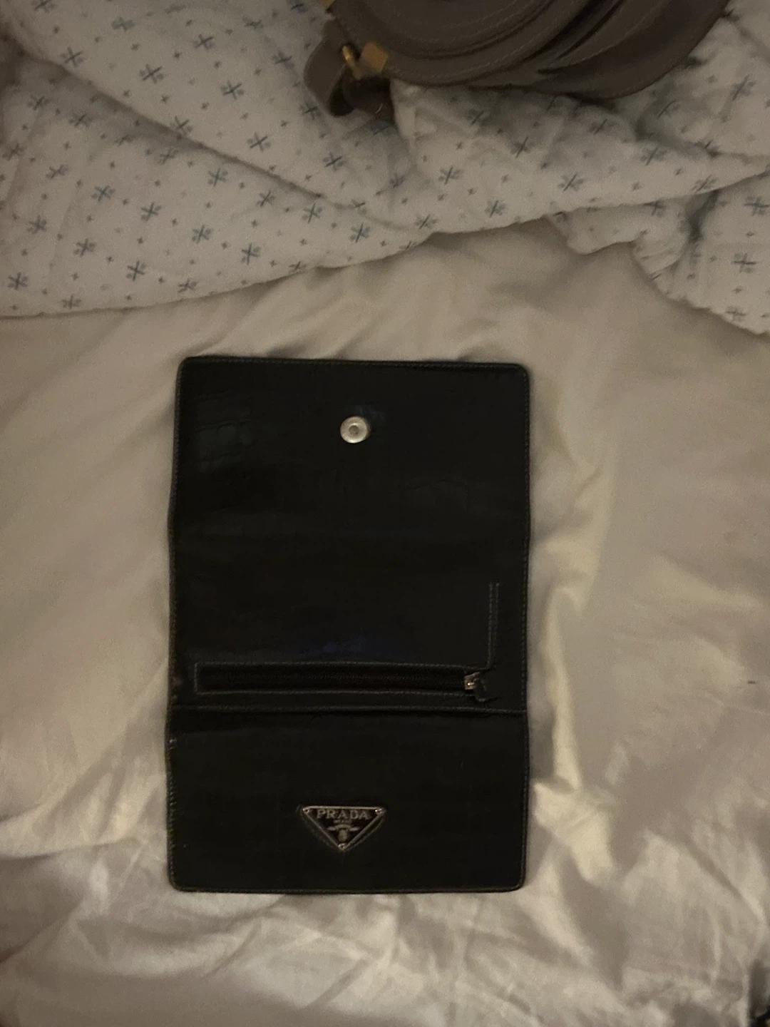 Prada Black Faux Croc Wallet - photo 4
