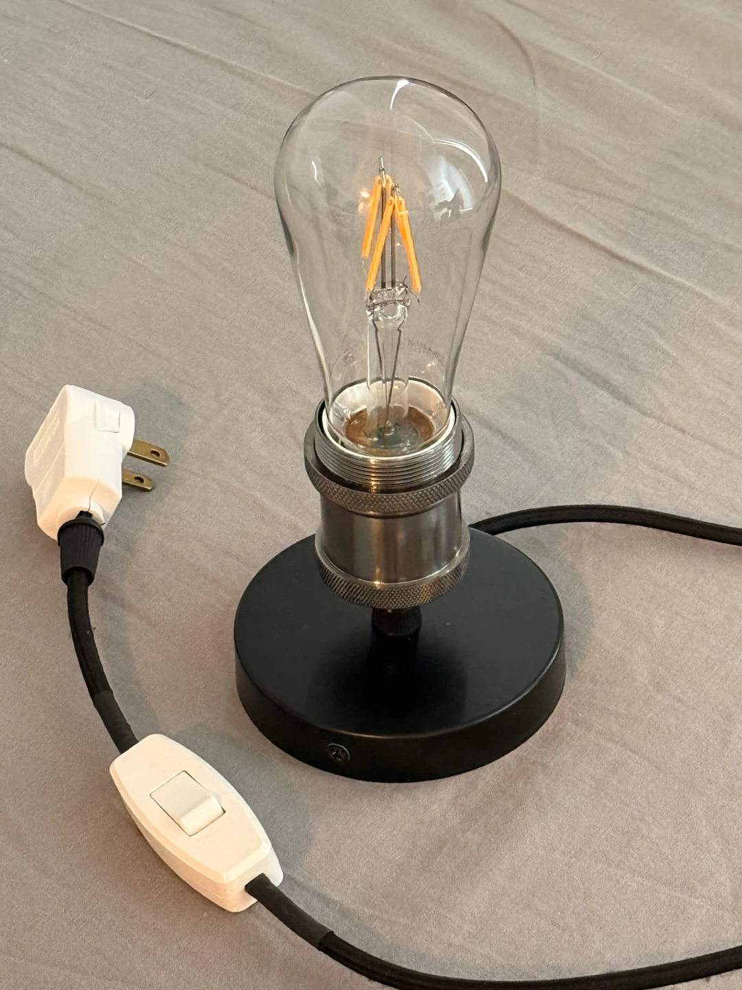Handcrafted table lamp with IKEA 150 lm, drop shape clear bulb - photo 2
