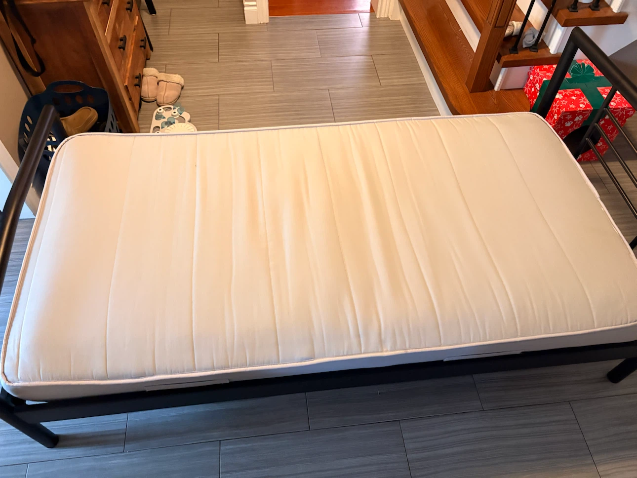 IKEA bed and metal bed frame - photo 3