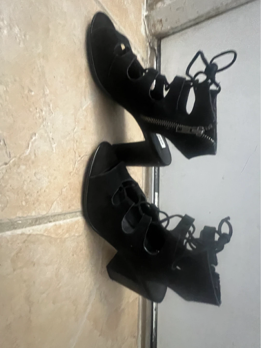 Steve Madden Black Lace-Up Heels - photo 2