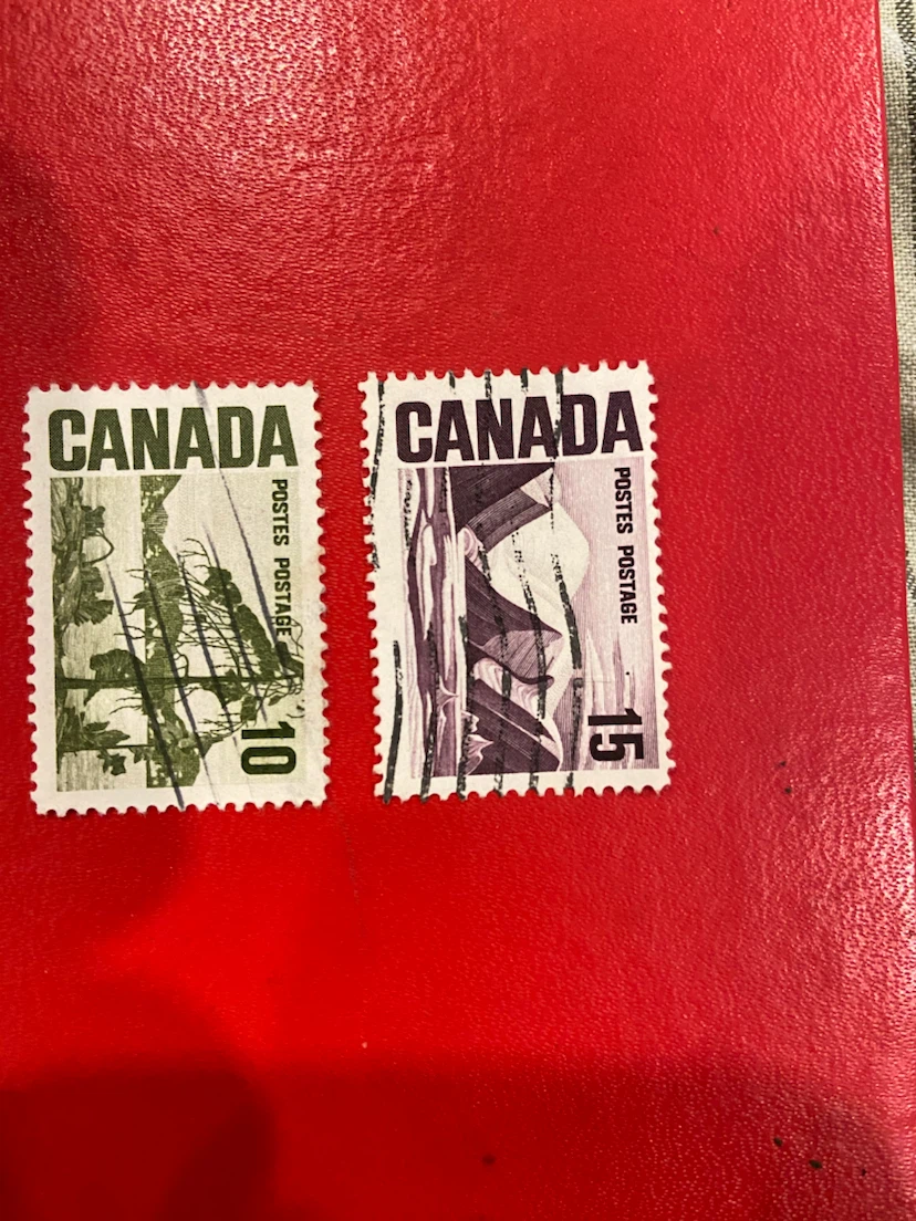 Two Canada Postage Stamps - 10 & 15 cent