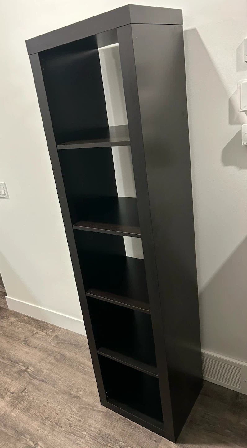 IKEA KALLAX 1x5 shelf black brown - photo 2