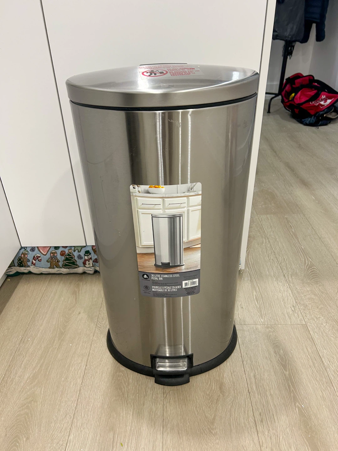 30 Litre Stainless Steel Pedal Bin Garbage Can