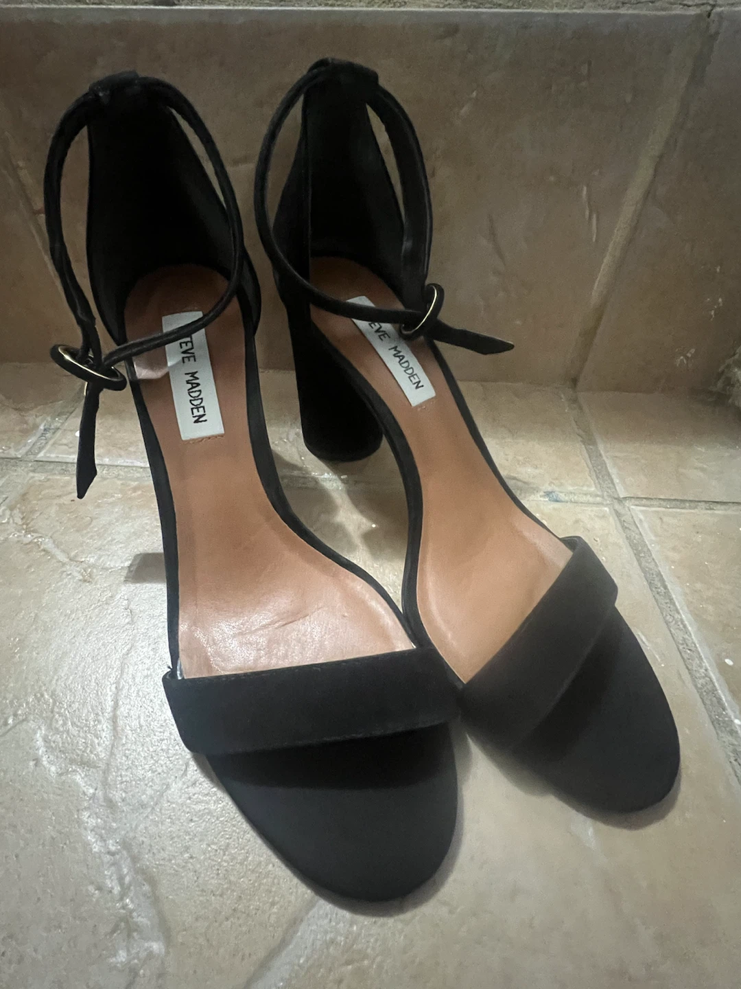 Steve Madden Black Suede Block Heels