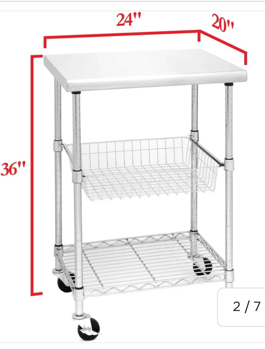 Stainless Steel NSF-Certified Utility Worktable Cart