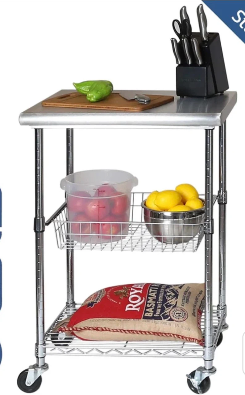 Stainless Steel NSF-Certified Utility Worktable Cart - photo 2