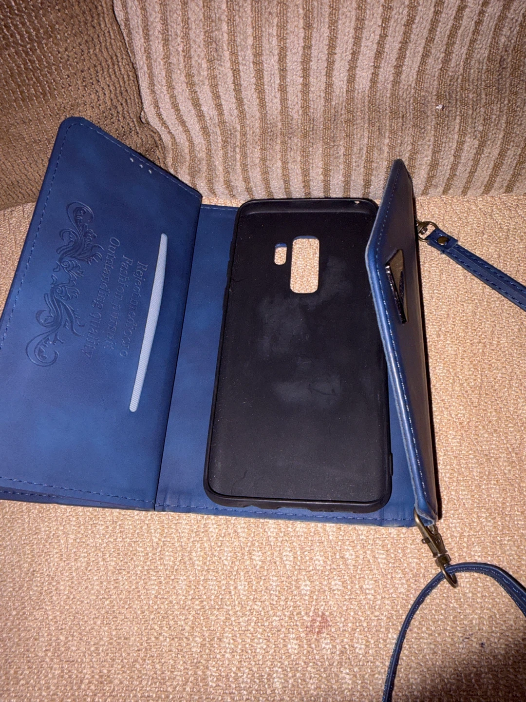 N. Bekus Blue Wallet Case with Strap