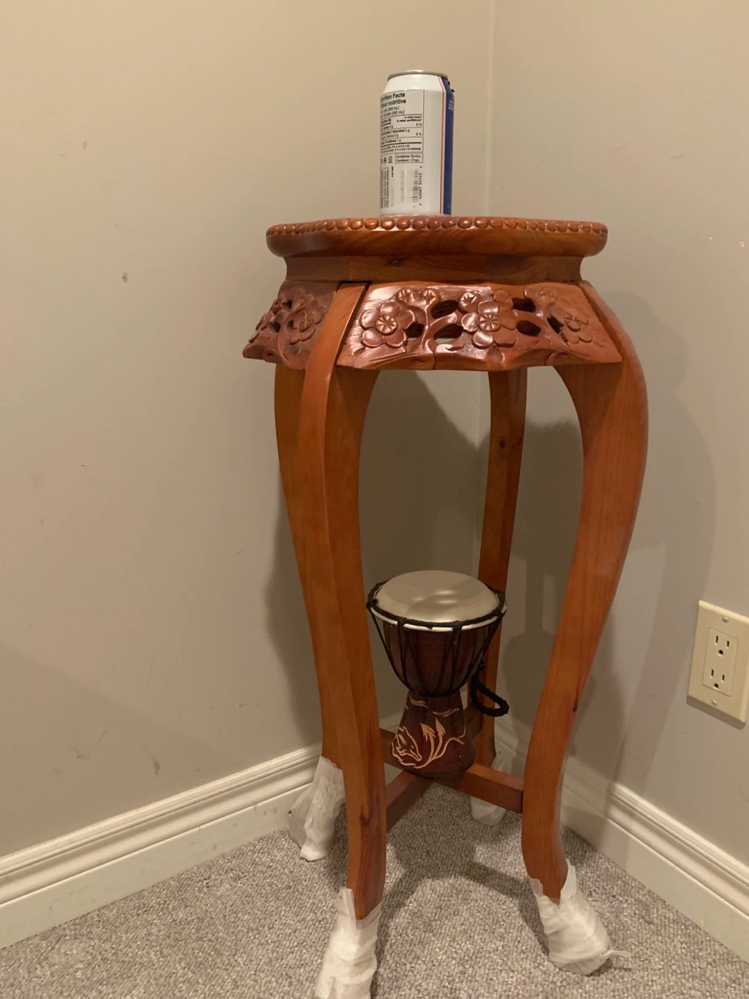 New-Wooden Side Table with Marble Top - photo 3