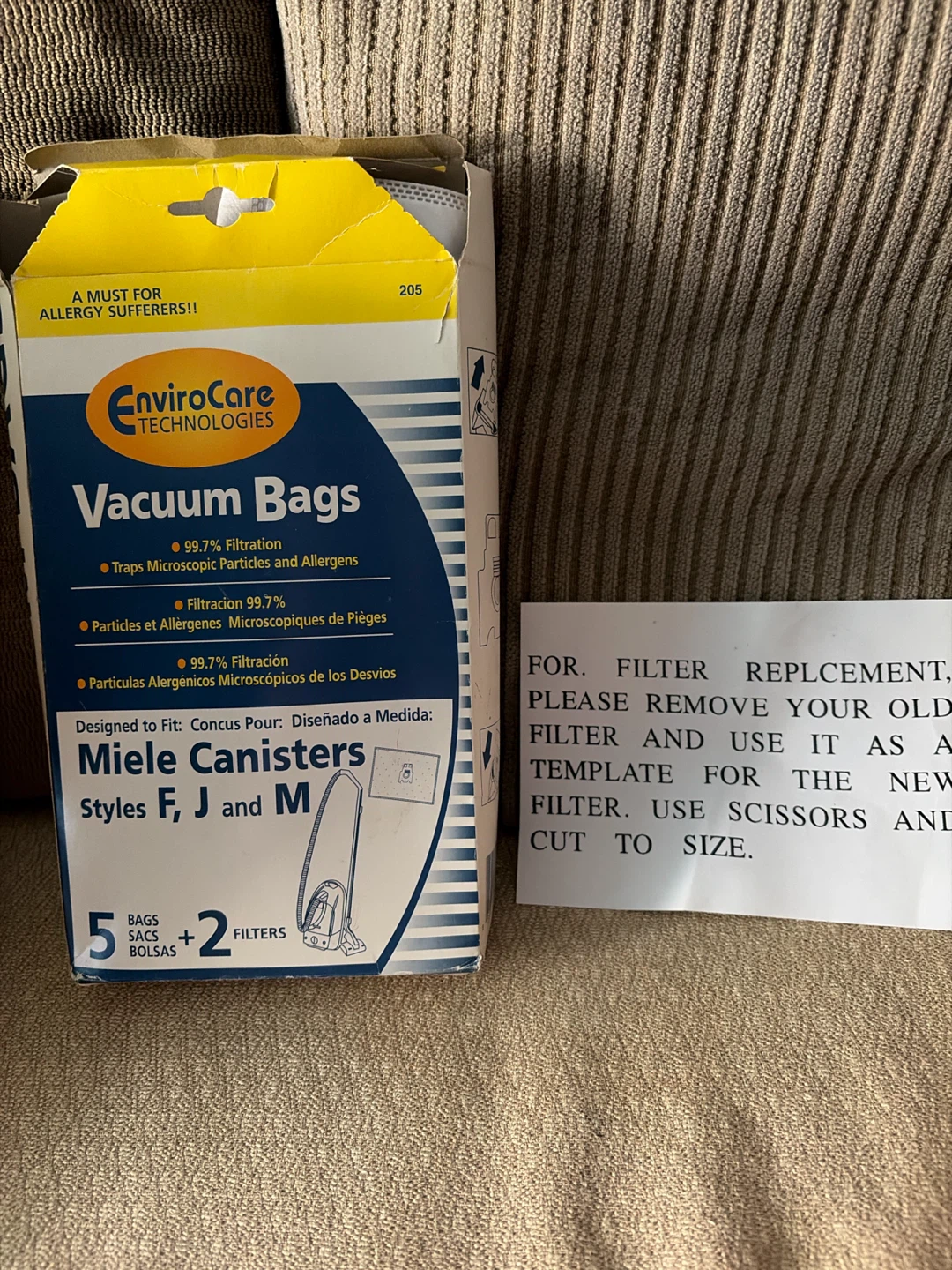 EnviroCare Technologies Vacuum Bags - 5 Bags + 2 Filters