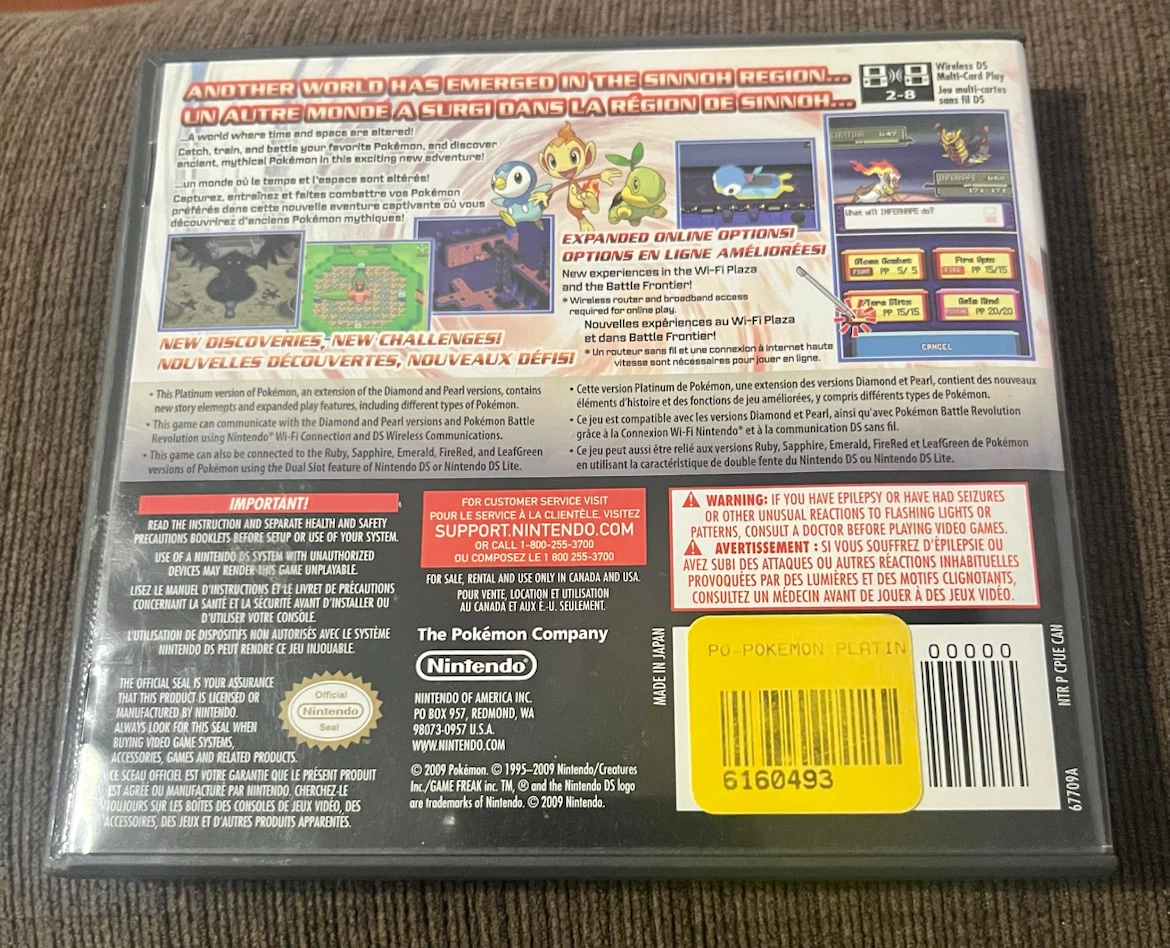 Nintendo DS Pokemon Platinum Version Game - photo 2