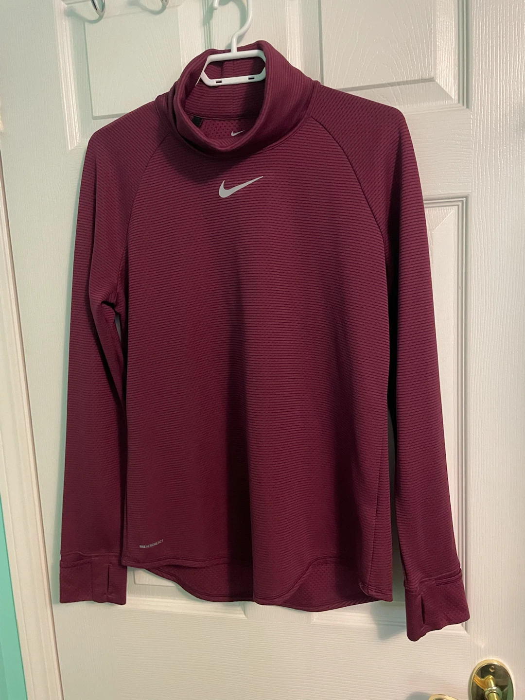 Nike Women's Burgundy Long-Sleeve Turtleneck Pullover