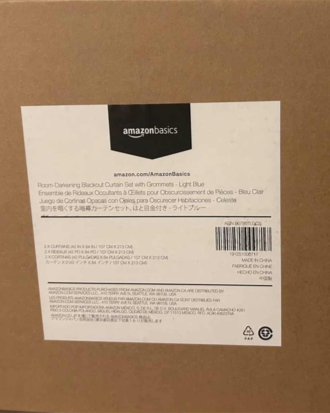 Brand new Amazon Basics Room-Darkening Blackout Curtain - photo 2