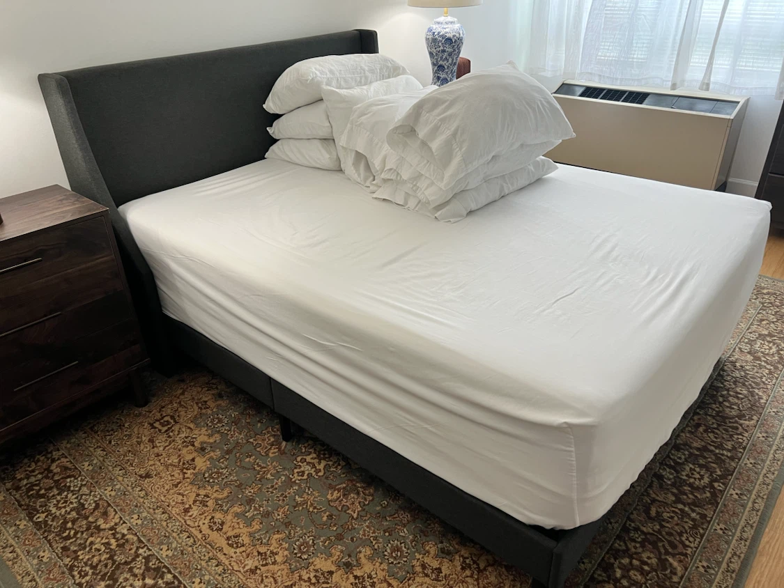 Queen Dark Gray Upholstered Bed Frame
