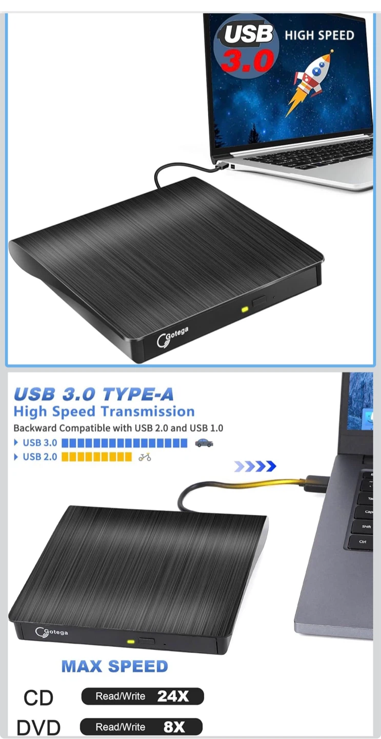 Gotega External CD/DVD Drive USB 3.0